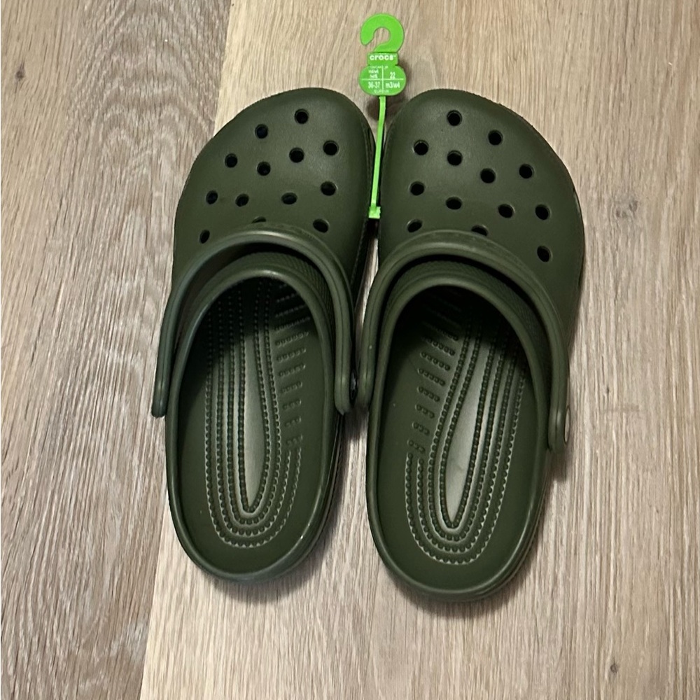 CROCS Classic Olive Clogs